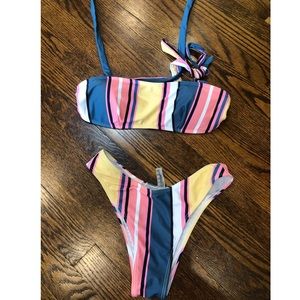Striped shein bikini
